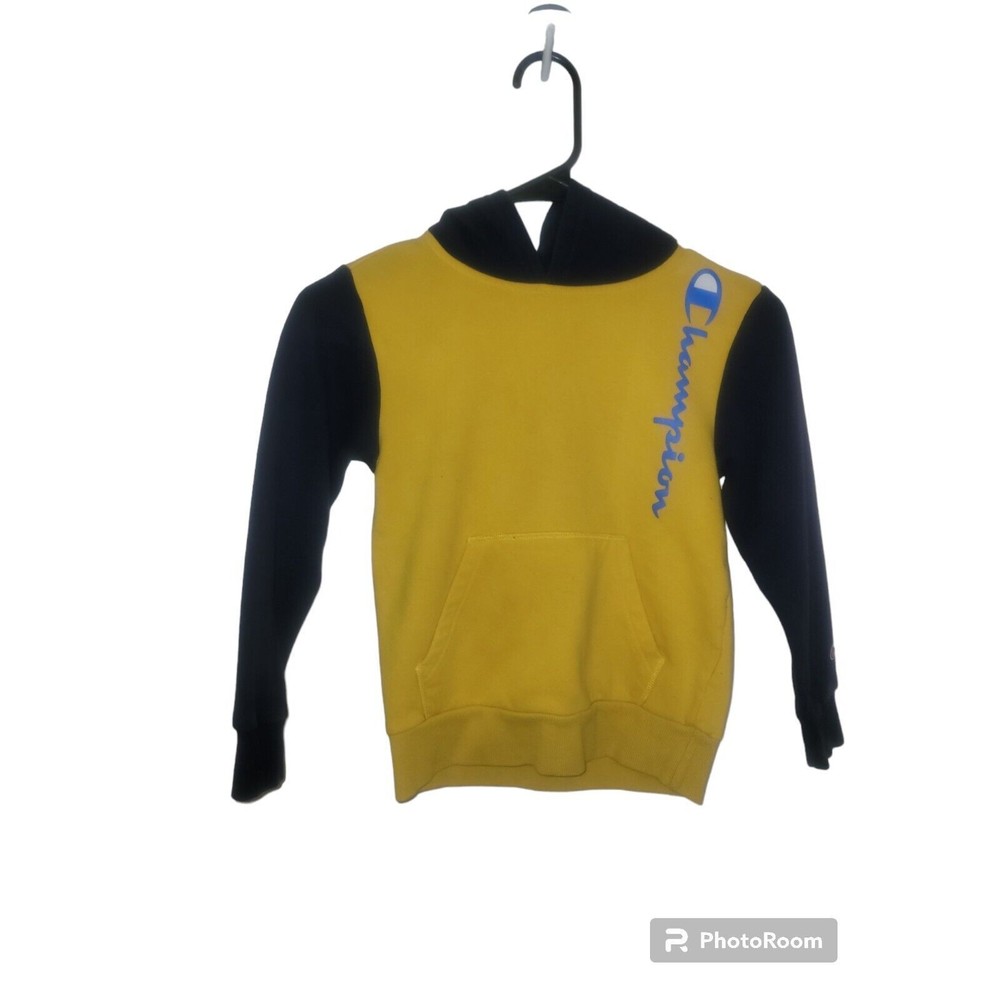 Kids Champion Hoodie Yellow And Blue Size 6